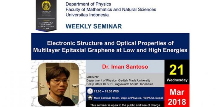 Weekly Seminar: Electronic Structure and Optical Properties of Multilayer Epitaxial Graphene at Low and High Energies