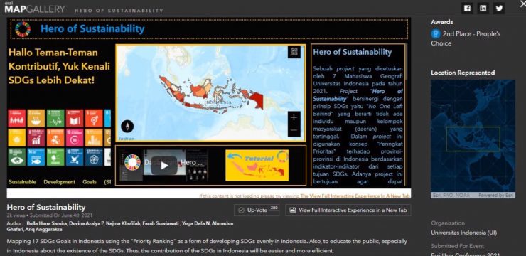 Luncurkan Peta Digital Untuk Dukung SDGs di Indonesia Tim Mahasiswa Geografi FMIPA UI Raih Penghargaan Internasional